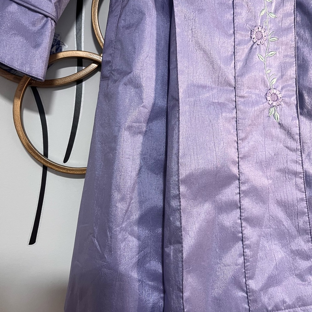 Lavender Embroidered Little. 100% polyester Shell & lining. - Picture 4 of 10